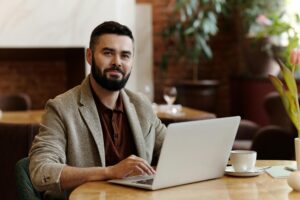Client attending online therapy from home